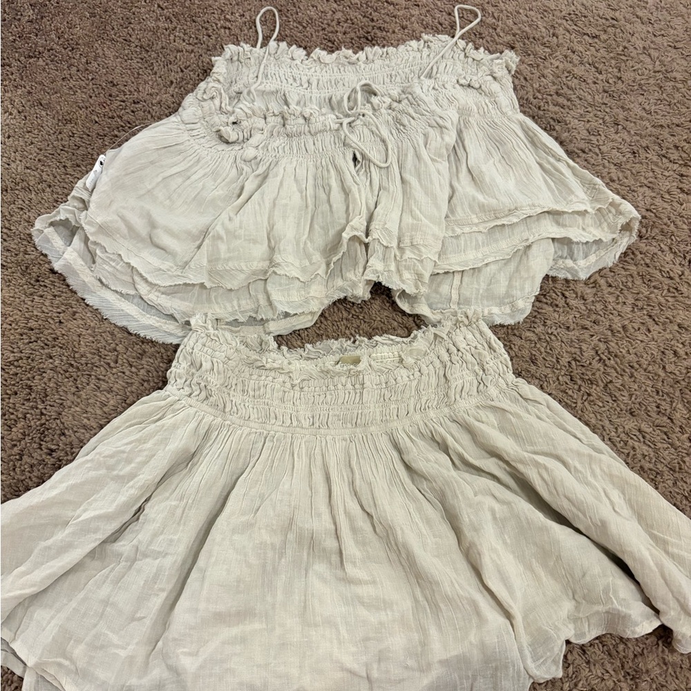 FP Movement by Free People Cream Textured Fabric